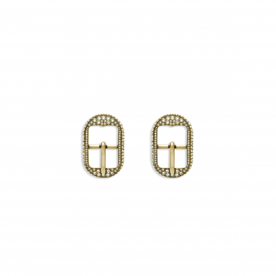 BALENCIAGA M CAGOLE BUCKLE EARRINGS IN METALLIC GOLD 742790